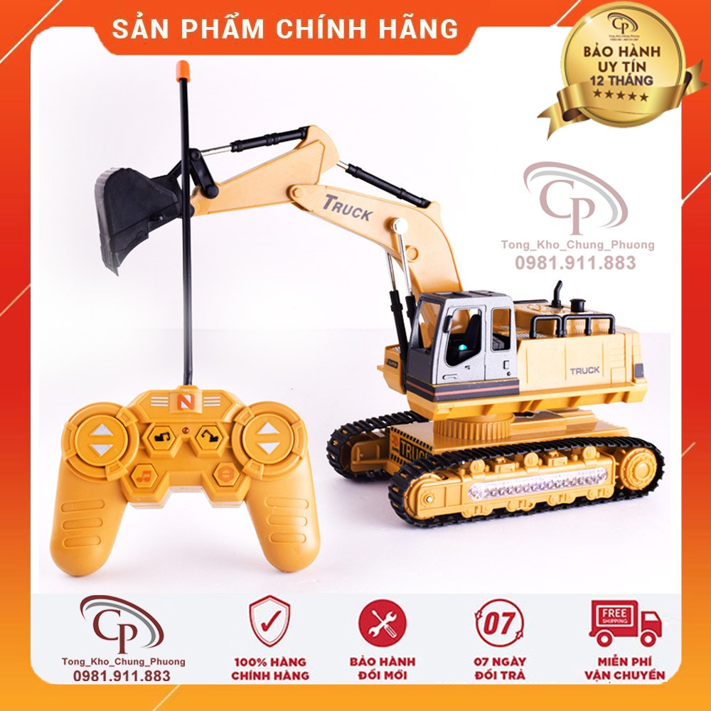 Xe cẩu điều khiển từ xa, Xe múc điều khiển từ xa, Bánh xích, 8 kênh - pin sạc ,tỉ lệ 1:20