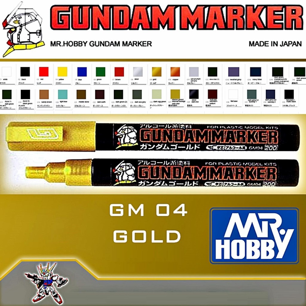 Dụng Cụ Bút Kẻ Lằn Chìm Gundam Markder 04 Màu Gold Kim Loại Dành Cho Mô Hình Gundam