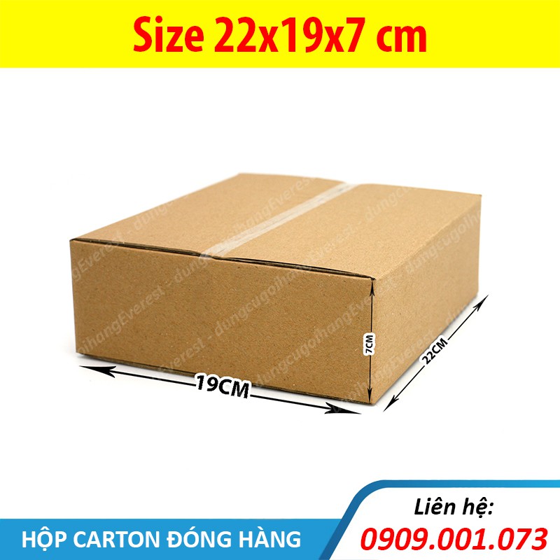 Hộp giấy P58 size 22x19x7 cm, thùng carton gói hàng Everest