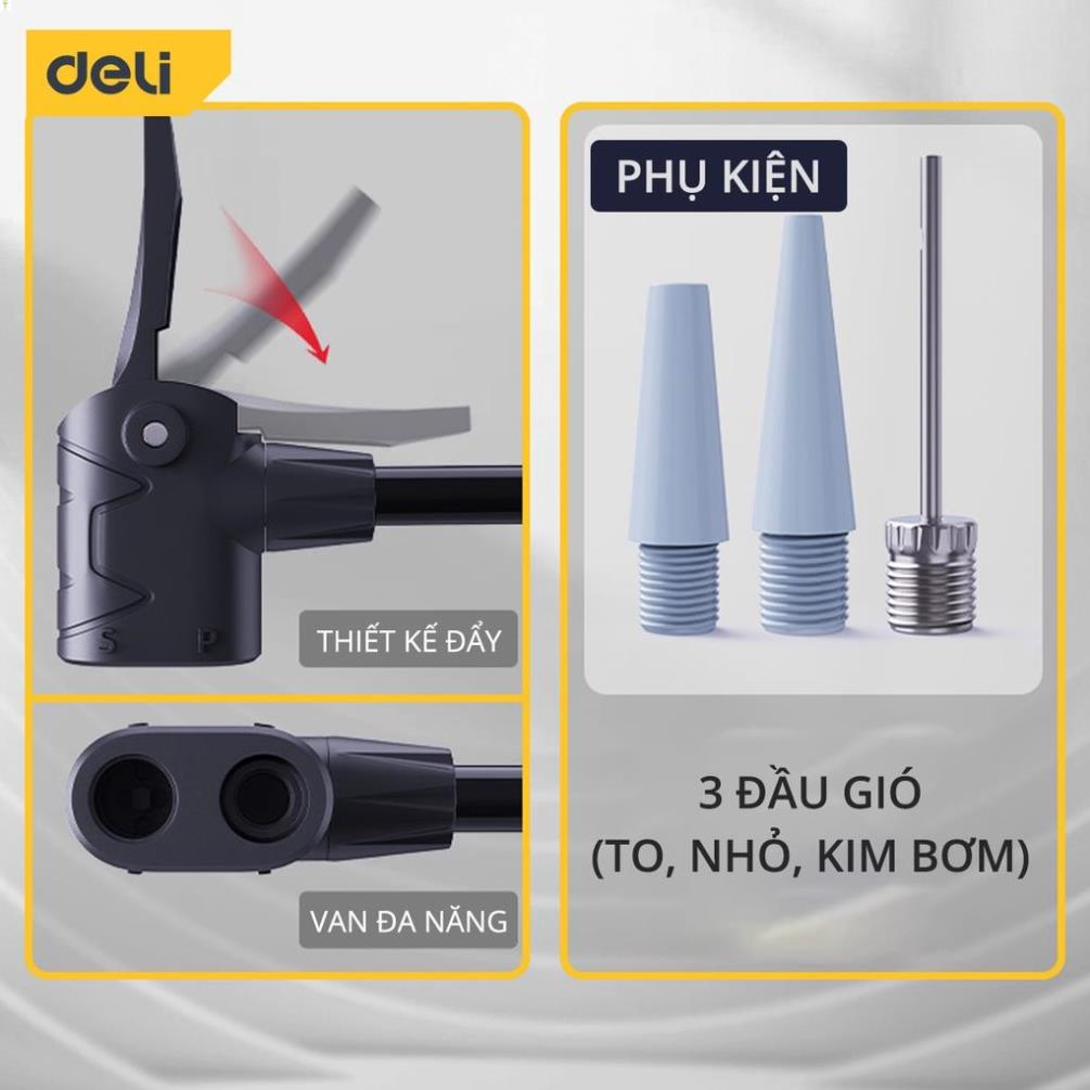 [LIFEDL157] Bơm Xe Đạp Cầm Tay Deli Cao Cấp - Siêu Nhẹ, Nhỏ Gọn, Tiện Lợi, Dễ Dàng Di Chuyển - Áp Suất Cao - DL880006 .