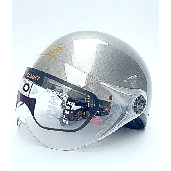 Mũ bảo hiểm nửa đầu có kính TOTAL an toàn, thời trang, nhiều màu cá tính, Freesize  - bh 12 tháng