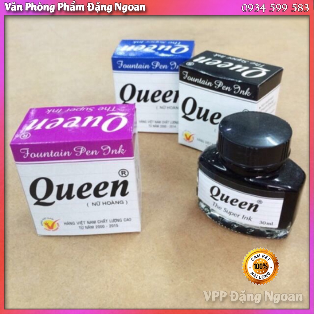 Mực Queen có 3 màu : Tím -Xanh -Đen .