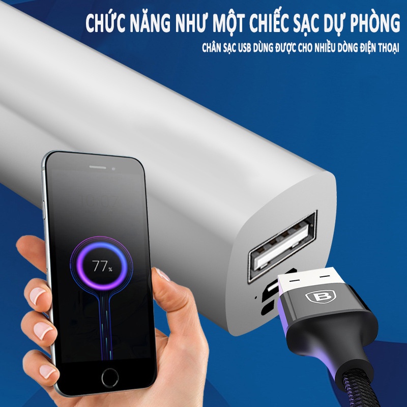 Đèn pin siêu sáng mini có thể sạc lại, tích hợp sạc dự phòng tiện dụng, đi chơi đi dã ngoại đa năng [P4]