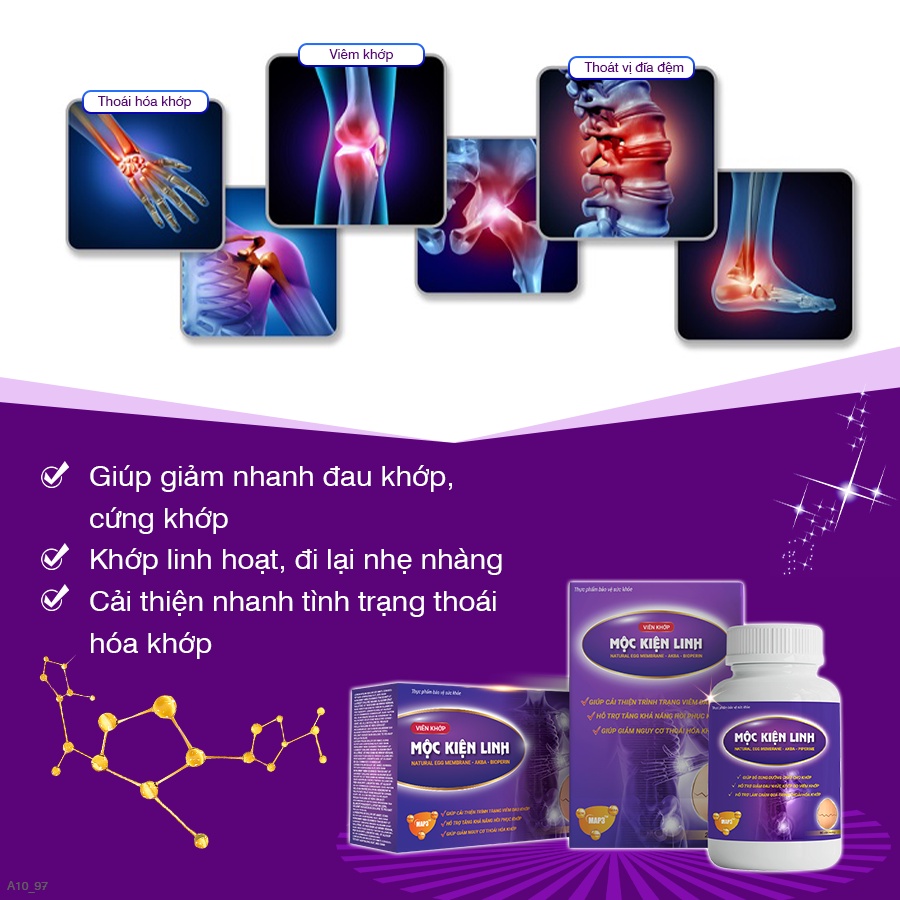 MỘC KIỆN LINH giúp bổ sung dưỡng chất cho khớp hỗ trợ bôi trơn ổ khớp bảo vệ sụn khớp giúp khớp Hộp 80 viên nang