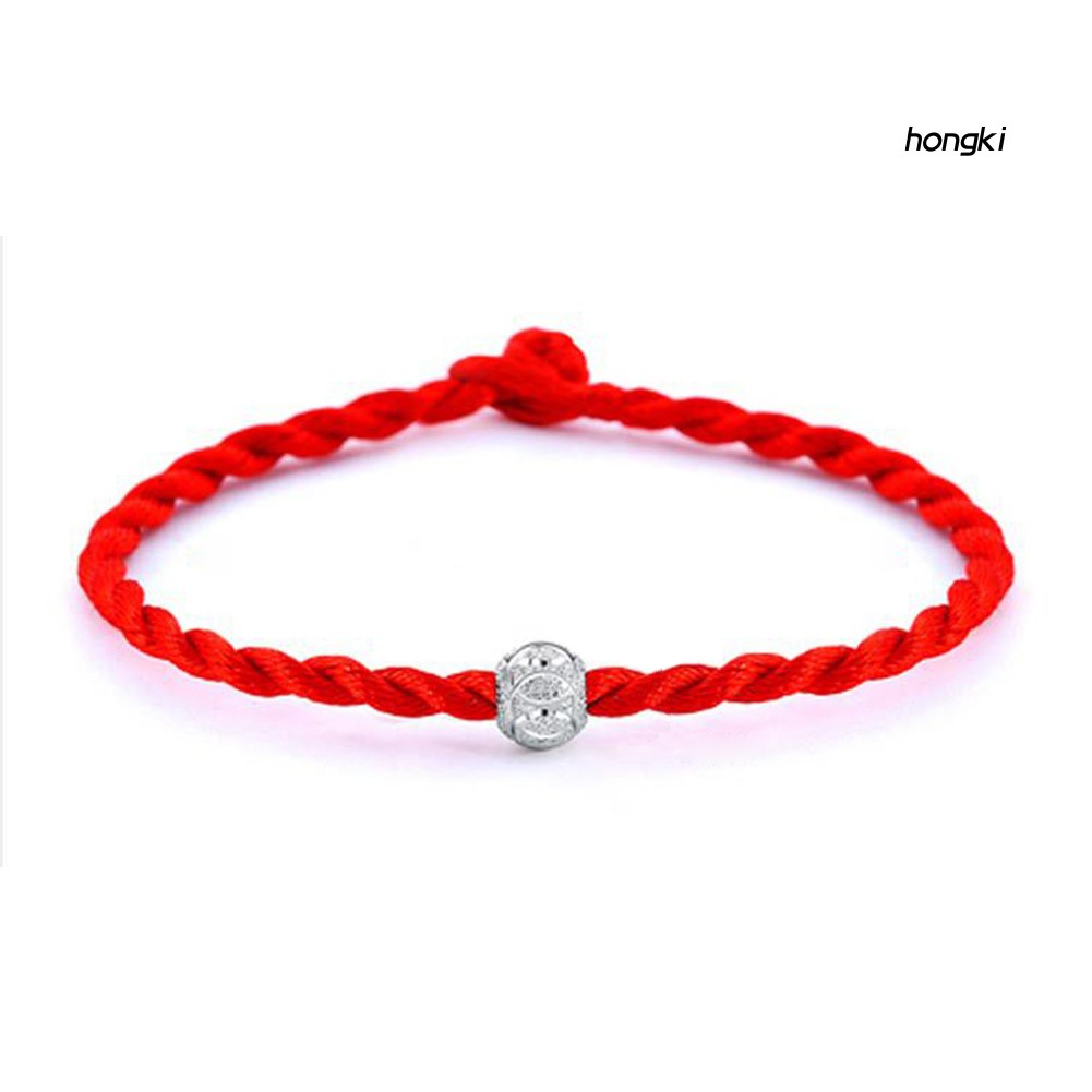 Vòng đeo tay dạng dây bện màu đỏ may mắn dành cho nam và nữ