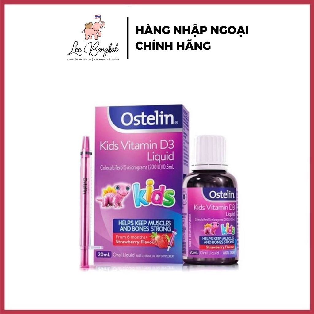 Vitamin D dạng nước cho trẻ Ostelin Kids Liquid 20ml - Hàng bay Air, đủ bill Úc