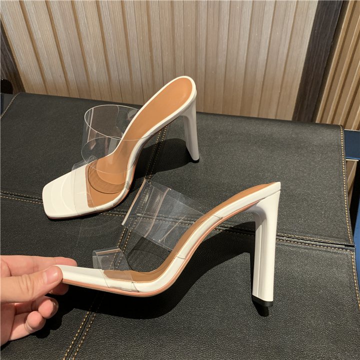 Giày Cao Gót 9Cm 7Cm Thiết Kế Quai Trong Suốt Thời Trang Cho Nữ