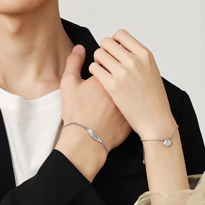 Vòng tay đôi nam nữ Vòng Tay Hình Vỏ Sò Thiết Kế Đơn Giản Thời Trang Cho Cặp Đôi Vòng Tay