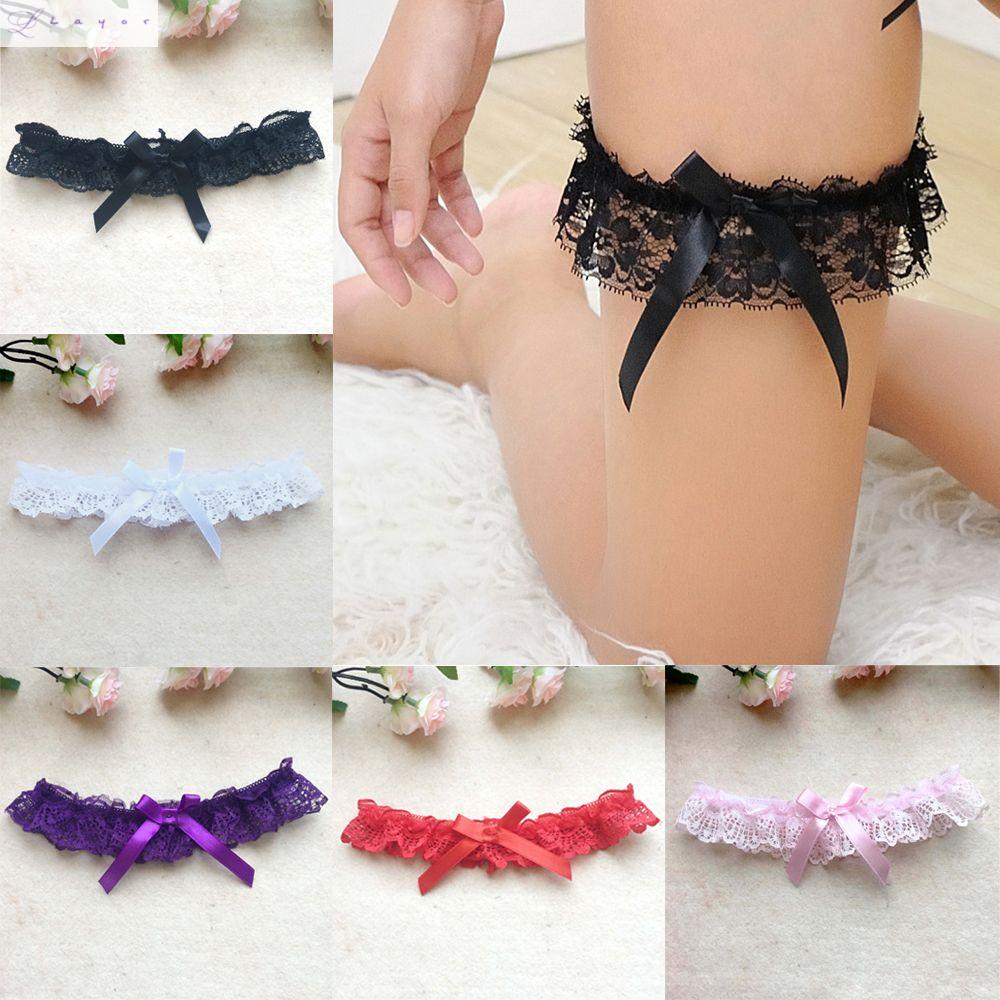 Dây ren đeo đùi đính nơ nhiều màu sắc quyến rũ cho nữ