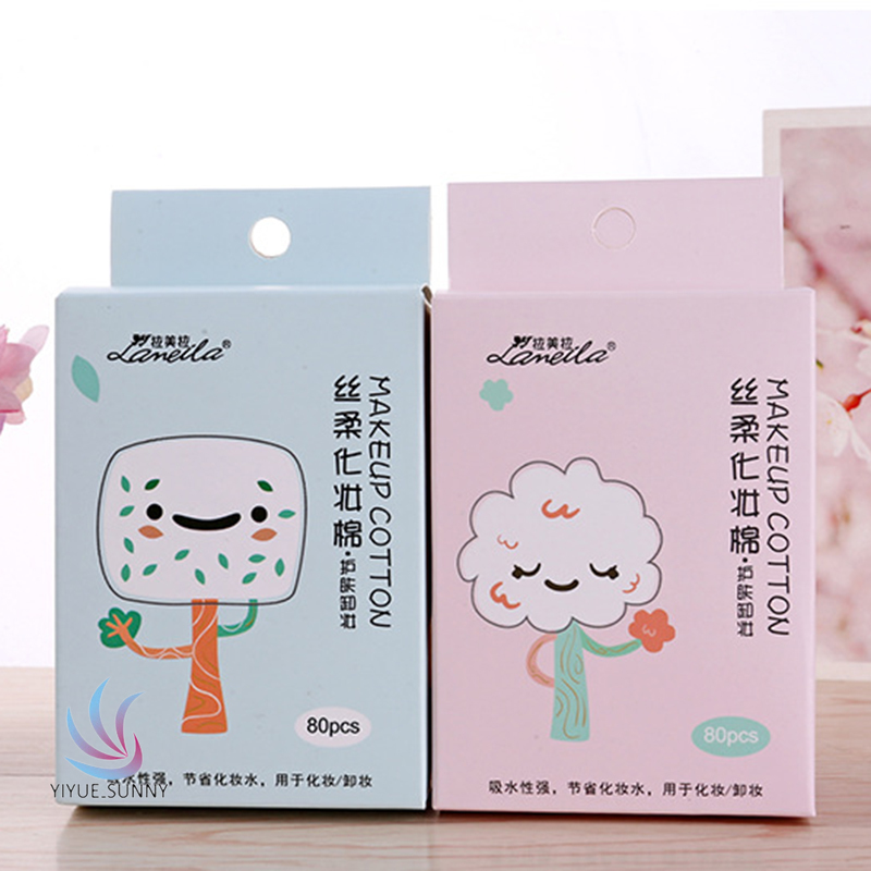 [Hàng mới về] Hộp 80 Miếng Bông Tẩy Trang Cotton Tiện Lợi