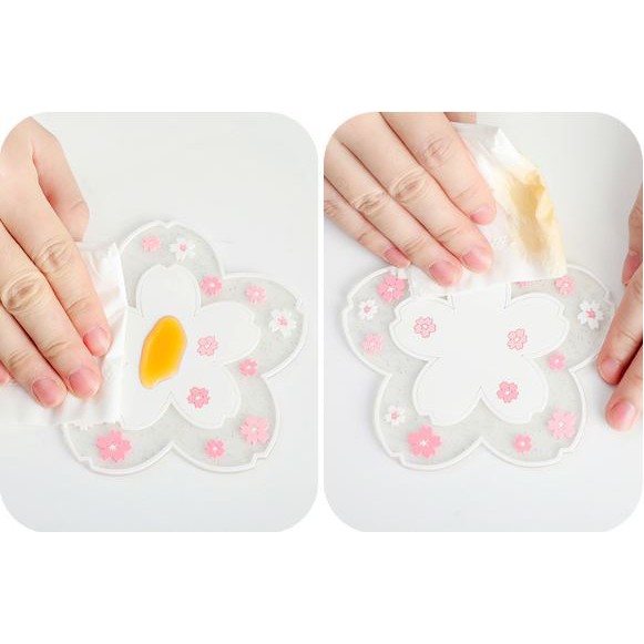 Miếng lót ly chống trượt hình Hoa anh đào pvc cao cấp size 11cm, 16cm