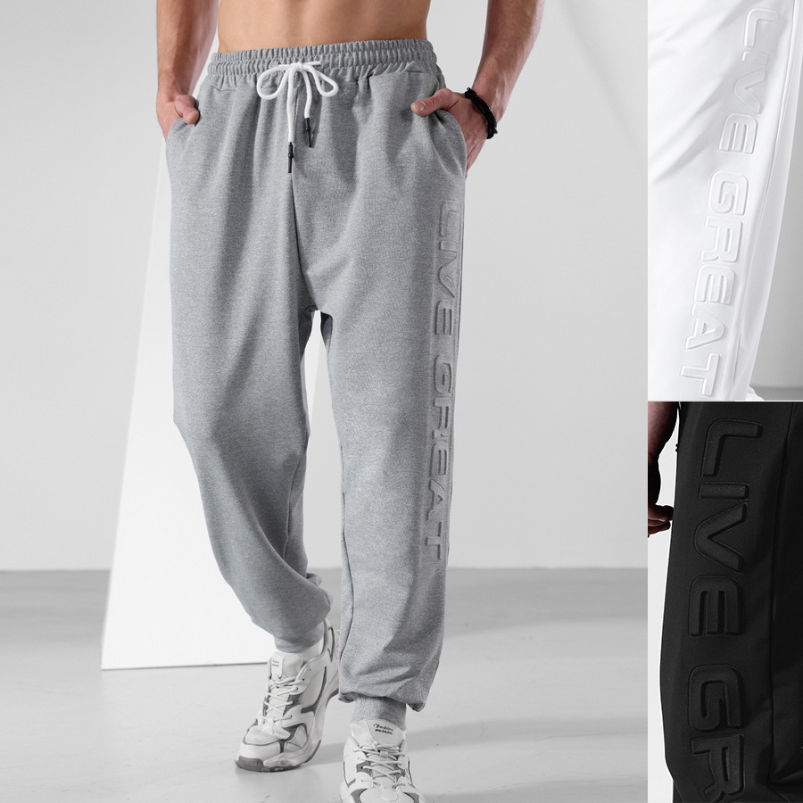 Quần Thể Thao Ống Rộng Ba Chiều In Chữ Thời Trang Thoải Mái Cho Nam Cỡ M-3XL