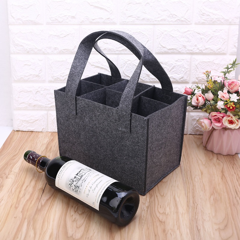 ✿ Túi Đựng Rượu 6 Chai Rượu Tái Sử Dụng Được Tiện Lợi