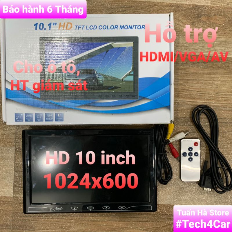 Màn hình LCD 10.1 inch cho ô tô test cam hành trình lùi giám sát có HDMI VGA AV có kiển HD Tuấn Hà Store | BigBuy360 - bigbuy360.vn