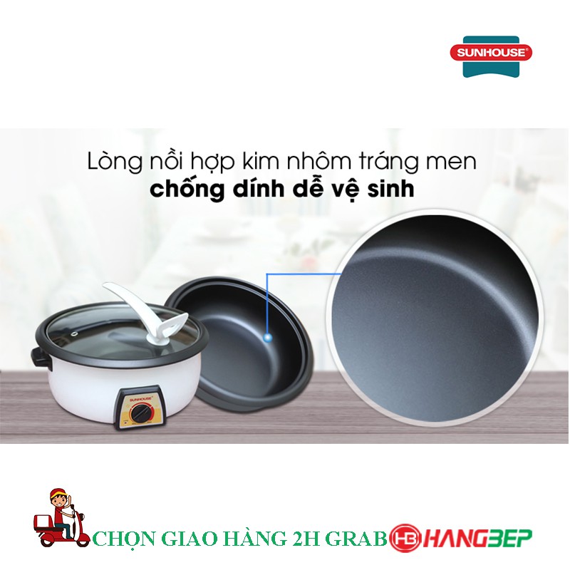 [Mã ELHADEV giảm 4% đơn 300K] Nồi lẩu điện 3 lít Sunhouse SHD4520 / SHD4521 - mới 100%, bảo hành chính hãng 12 tháng