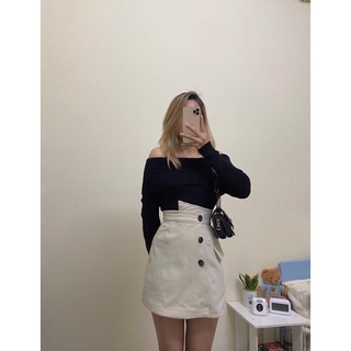 Chân váy dạ vạt lệch