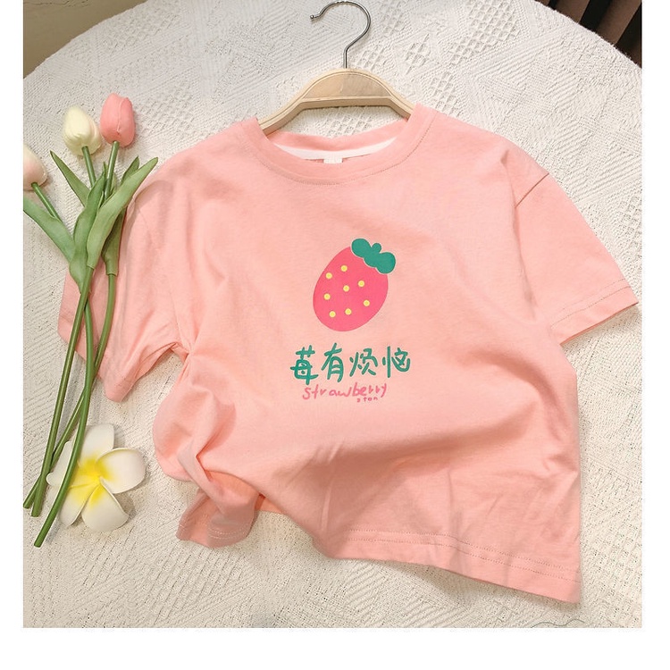 Áo Thun Cotton Tay Ngắn Nhiều Màu Sắc Phong Cách Phương Tây Thời Trang Mùa Hè Dành Cho Bé Gái 0601