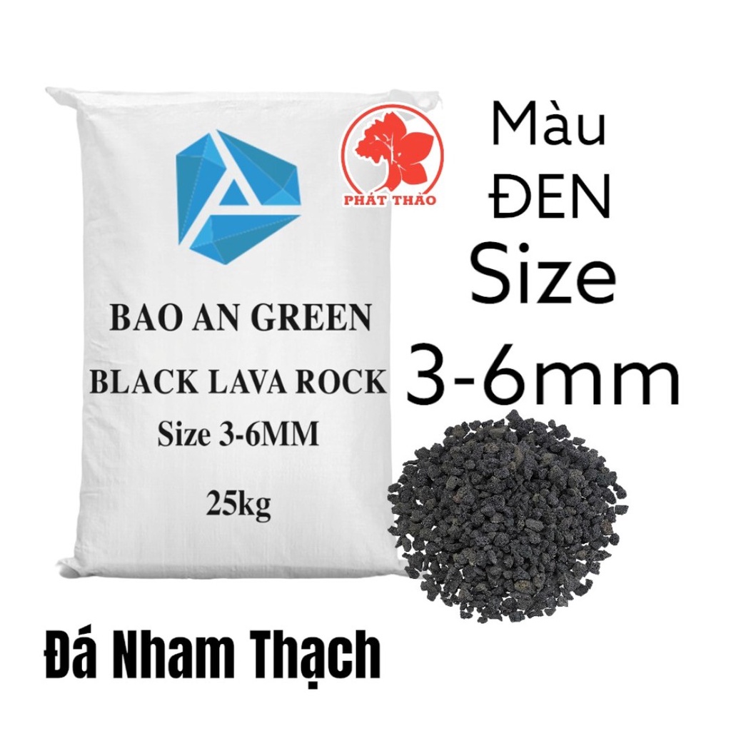 1KG Đá LAVA ĐEN Nham Thạch 3-6mm