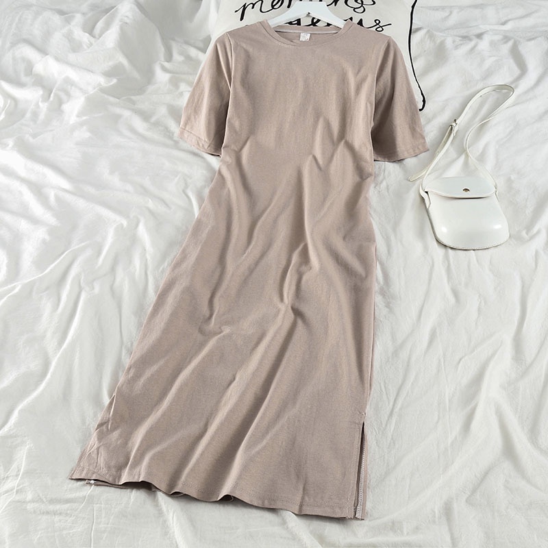 Đầm Tay Ngắn Dáng Rộng Thiết Kế Mỏng Kiểu Dáng Đơn Giản Thiết Kế Mới Thời Trang Mùa Hè Dành Cho Nữ