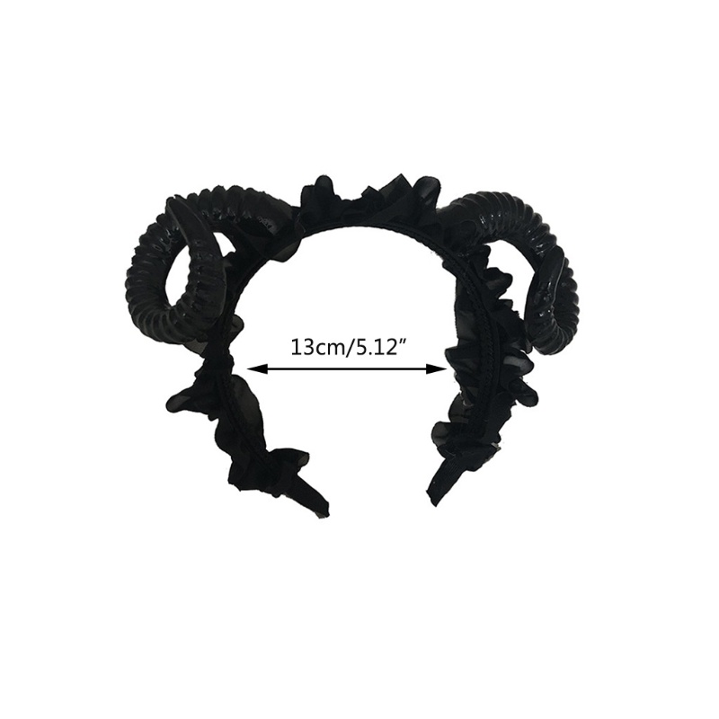 Cài Tóc Hình Sừng Cừu Phối Ren Phong Cách Halloween Cho Bé Gái