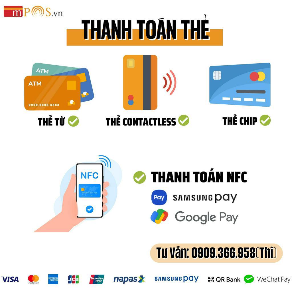 Máy Cà Thẻ/Quẹt Thẻ Mpos Hỗ Trợ Thanh Toán Mọi Loại Thẻ QR Code POS Có thanh toán MOTO SmartPos Pro