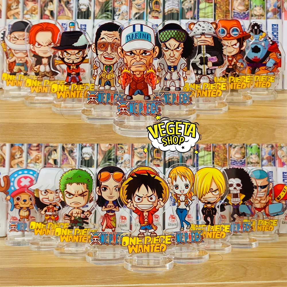 Mô Hình Tượng Standee Acrylic Mica 2 mặt - Set 9 One Piece - Aokiji Kizaru Akainu Râu trắng Mihawk Kuma Jinbe Shanks Ace
