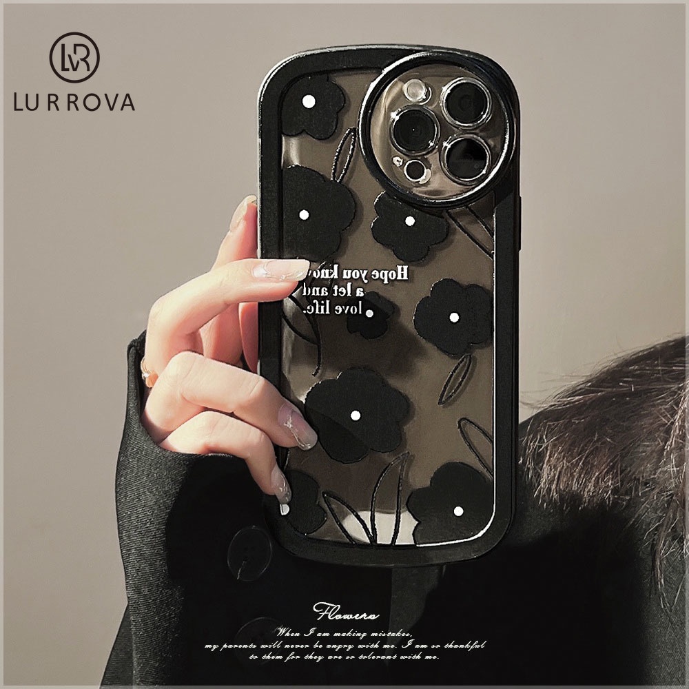 Lurrova Ốp lưng OPPO Reno 8Z 5G Reno 8 5G A57 2022 Reno 7Z 5G Reno 6Z 5G A54 4G A53 A5 A7 A5S A3S Reno 7 6 5z 2F A12 A15 A15S A16 A93 A52 A9 2020 A74 A95 Vỏ điện thoại hoa hồng đen quyến rũ