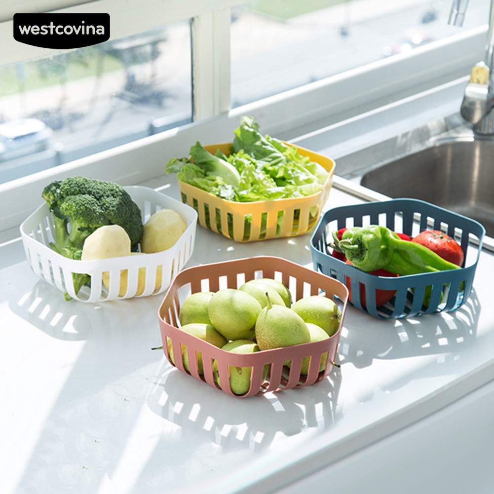 Rổ nhựa đựng rau củ quả hình lục giác có lỗ thoát nước