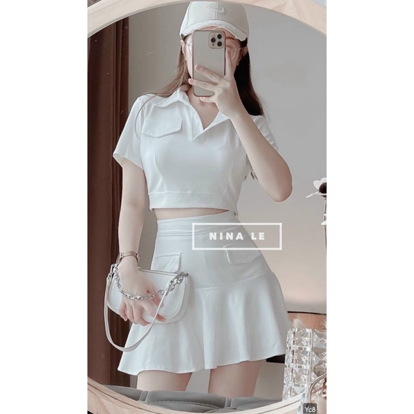 (Free Ship) Sét Váy UMI Cổ Sơ Mi Cực Sang Chảnh Cho Nữ UP Valetina Shop