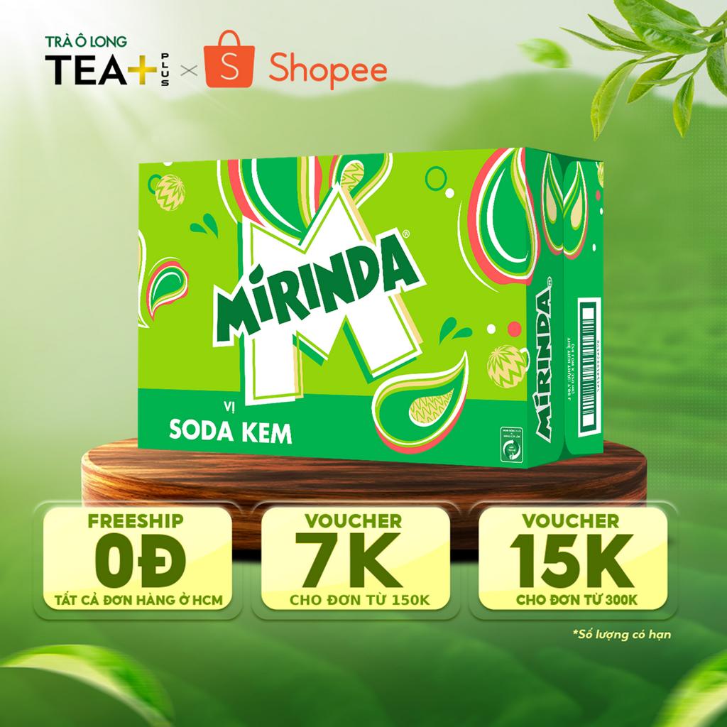 Thùng 24 Lon Nước Ngọt Có Gaz Mirinda Soda Kem (320ml/lon)