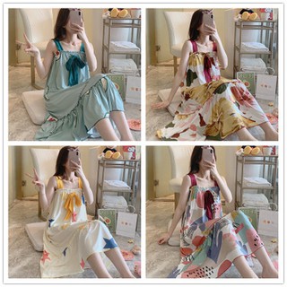 Đầm Ngủ Chất Cotton Dáng Rộng Thời Trang Mùa Hè Dễ Thương Cho Nữ
