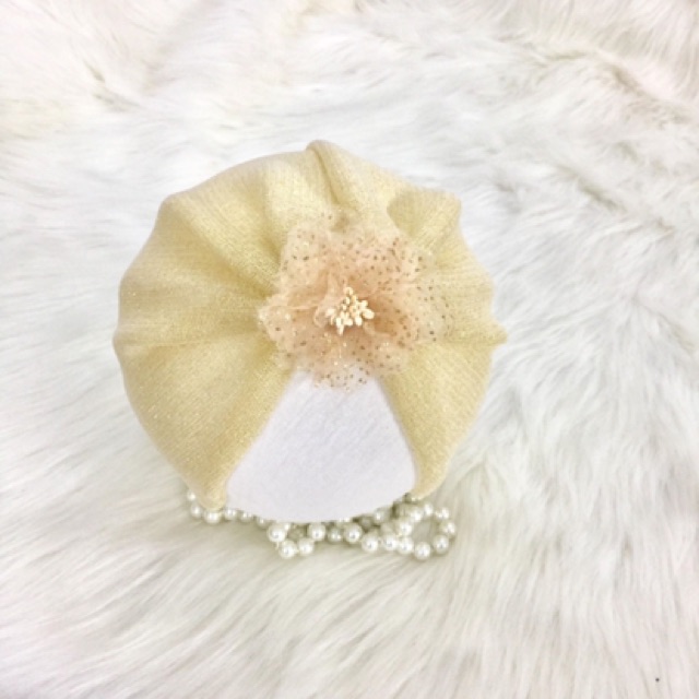 Turban nhũ vàng độc đáo ko ngứa đấu bé