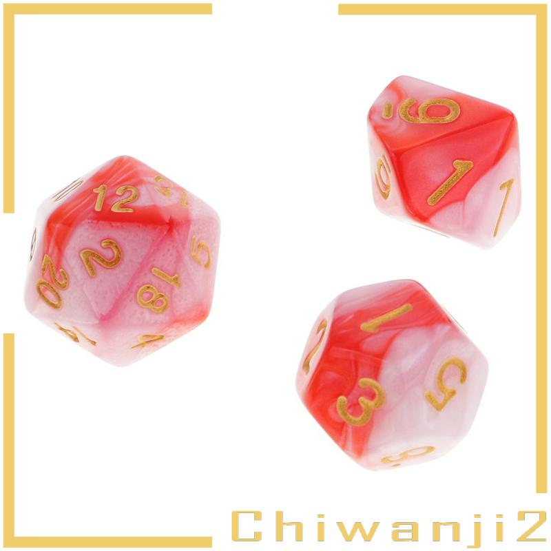 Xúc Xắc Polyhedral D12 D10 D8 D6 D4 7x 1.6cm / 0.62 ''