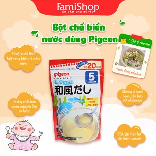 Bột Dashi Pigeon chế biến nước dùng vị Cá, rong biển 50g 5M+