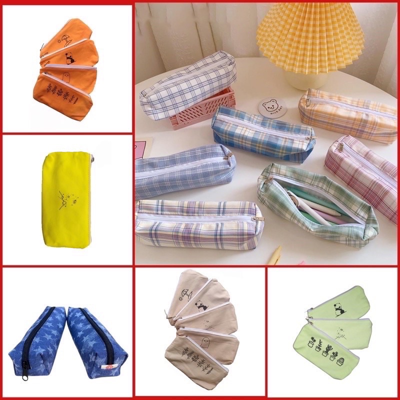 Túi viết hoạt hình, bóp viết hoạt hình, bóp viết vải học sinh nhiều mẫu dễ thương