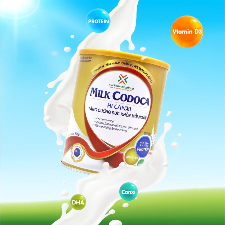 Miễn phí ship_Combo 3 hộp to 900g sữa Milk codoca bổ sung canxi