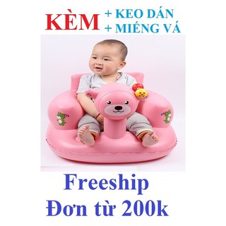 ( Kèm KEO dán + miếng vá) Ghế hơi tập ngồi hình Gấu loại tốt - mẫu to 52x65 cm cực chắc chắn - ghế tập ngồi hình gấu