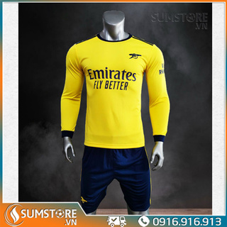 Đồ Đá Banh Thể Thao CLB Arsenal Sân Khách Dài Tay 2021 - Áo Bóng Đá Mới 2021