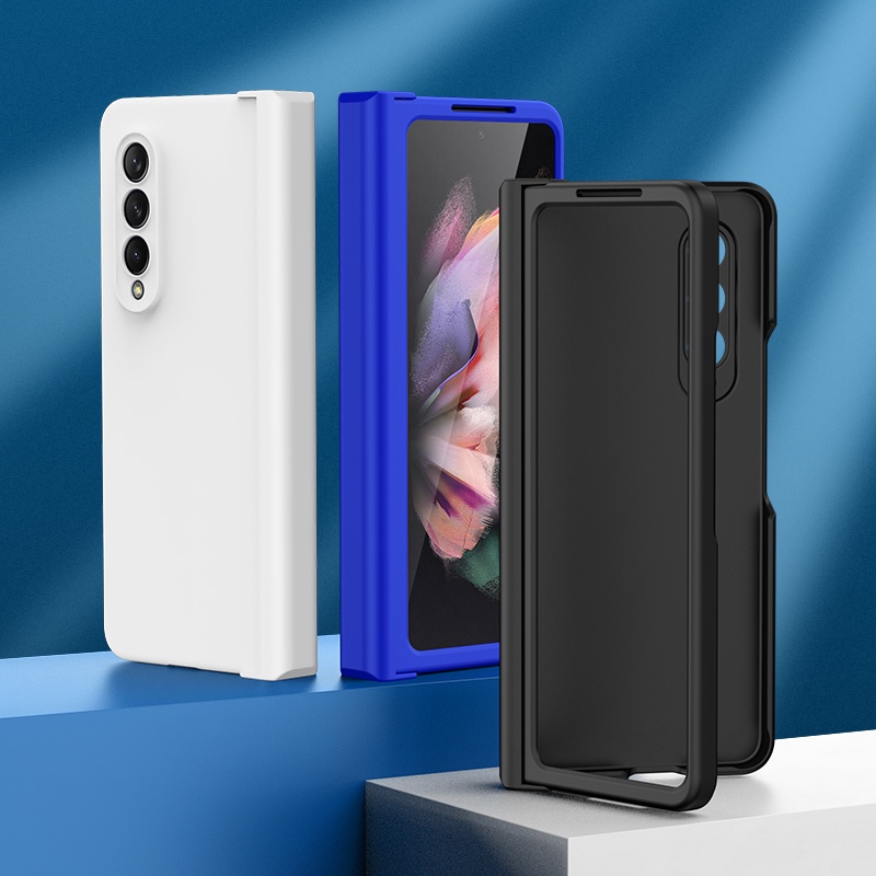 Ốp Điện Thoại Silicon Chống Sốc Có Nắp Trượt Bảo Vệ Ống Kính Máy Ảnh Cho Samsung Galaxy Z Fold 4 Z Fold 3 Z Fold 3 Z Fold 3 Z Fold 4 Fold 3