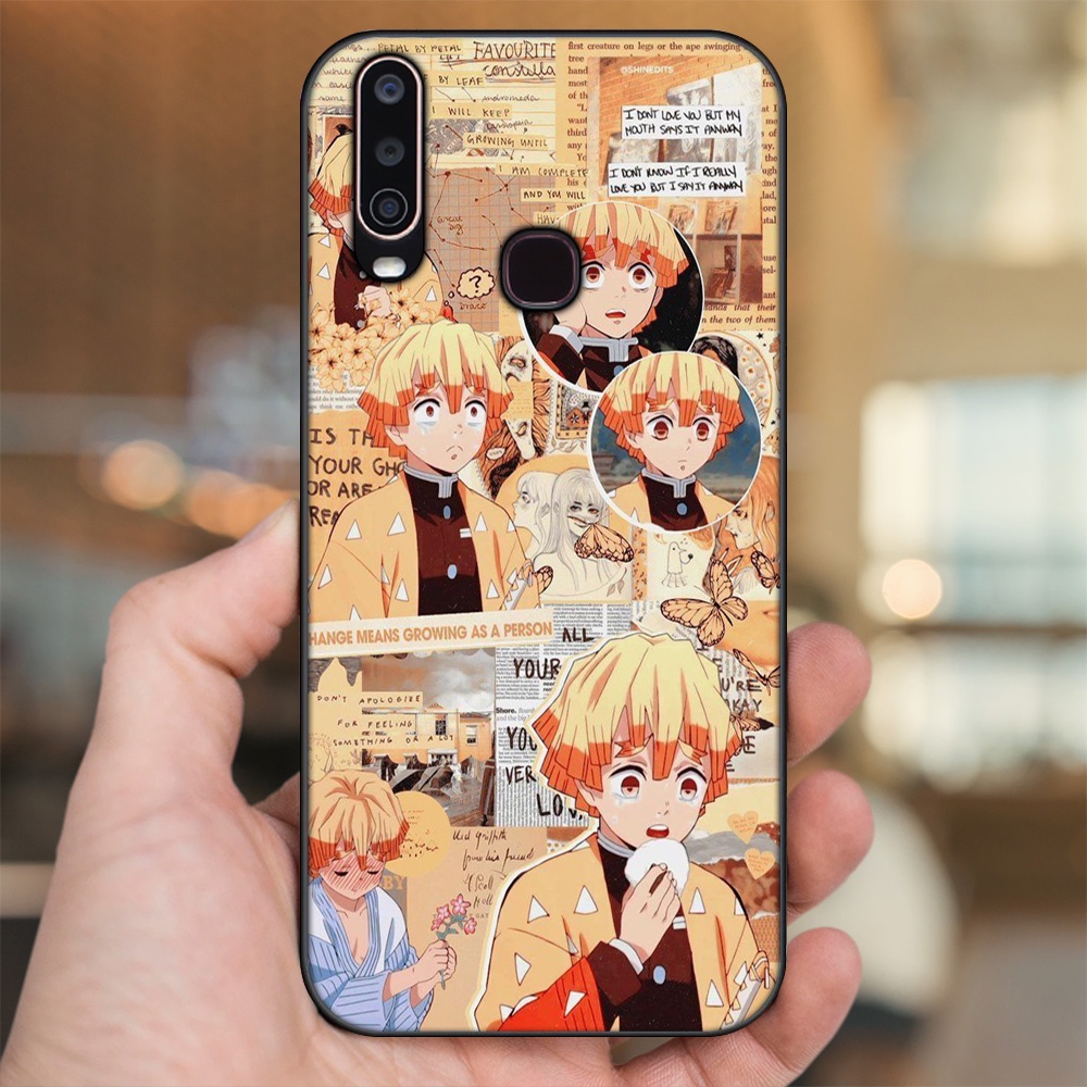 Ốp lưng Vivo Y12, Y15, Y17, U10 viền đen in hình Zenitsu Kimetsu no Yaiba