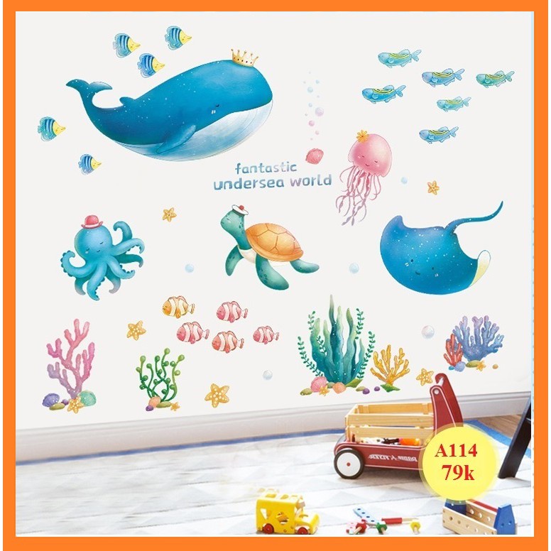 Decal dán tường cá đại dương