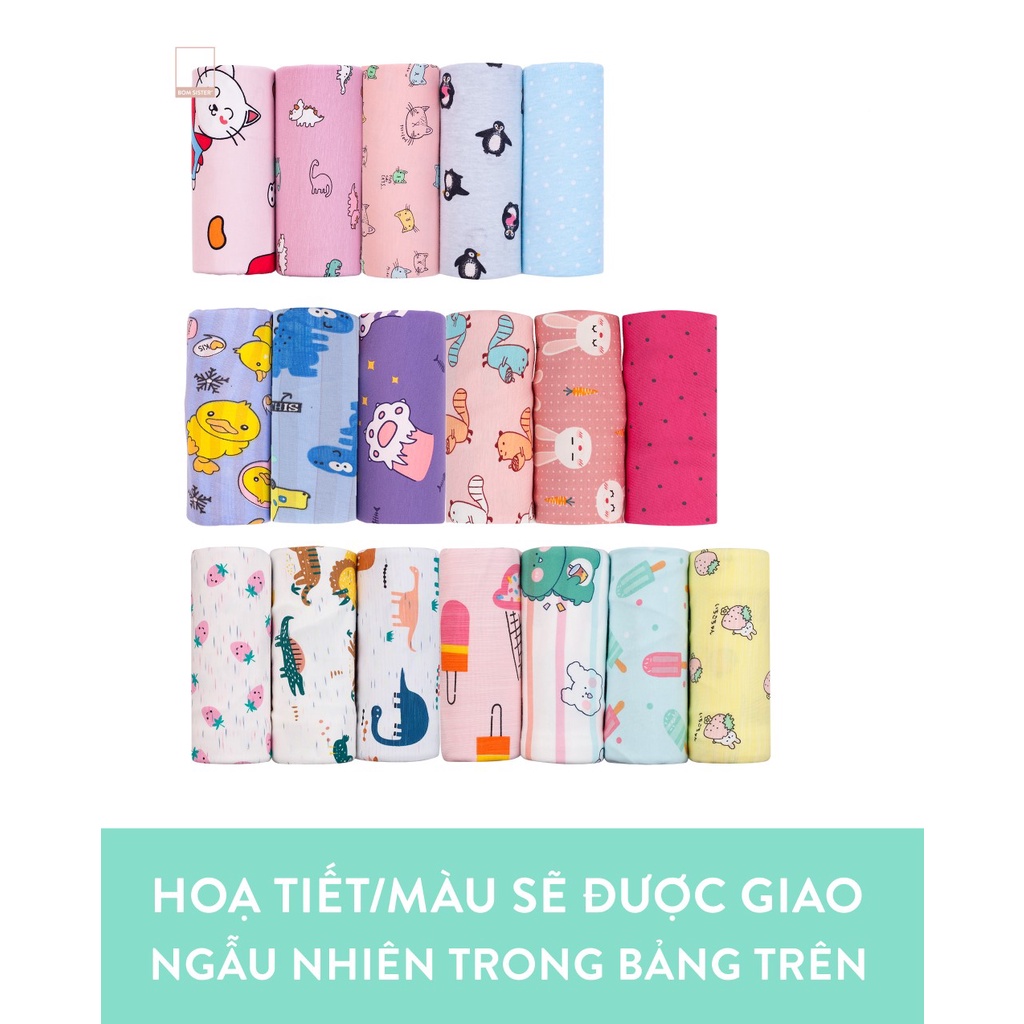Quần đùi ngủ cotton chân bèo họa tiết dễ thương BOM SISTER QT00010