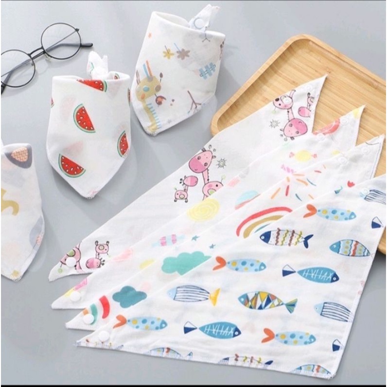 Yếm tam giác xô nhật 4 lớp cho bé