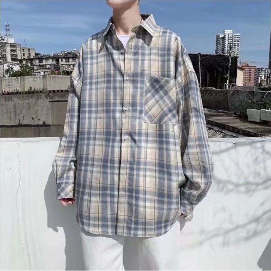 Áo Sơ Mi Nam Nữ Caro Tay Dài áo sơ mi trắng Dáng Rộng áo sơ mi nữ form rộng Thiết Kế Thời Trang áo sơ mi caro nam Theo Phong Cách Hàn Quốc áo sơ mi nữ