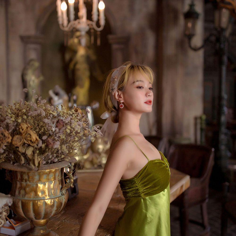 Bông Tai Đính Đá Ruby Nhân Tạo Phong Cách Hàn Quốc Sang Trọng Thời Trang Cho Nữ