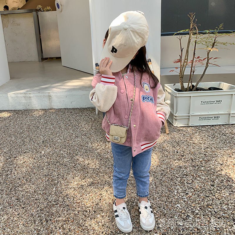 Áo Khoác Bóng Chày Bằng Vải Nhung Thời Trang Xuân Thu 2022 Phong Cách Mới Cho Bé Gái