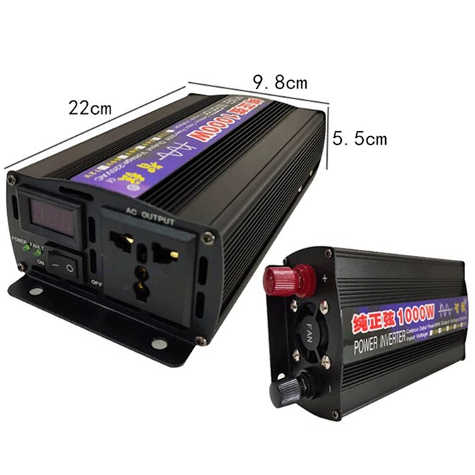 Bộ kích điện công suất 1000w, cho ac quy 12V lên 220V  INVERTER Sóng sin chuẩn