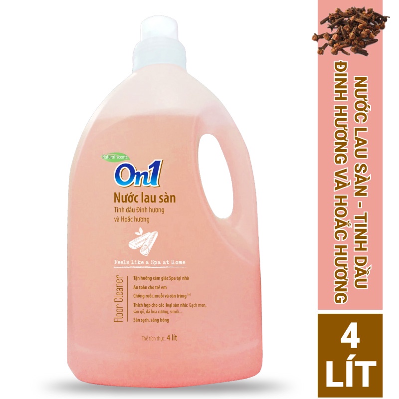 Nước lau sàn On1 tinh dầu Sả 4L - Sàn sạch, sáng bóng