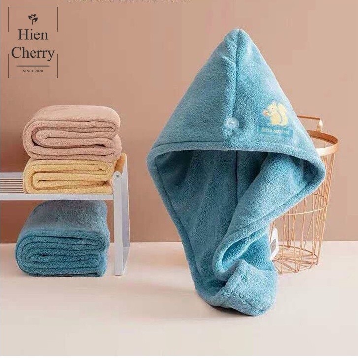 Khăn ủ tóc đa năng, khăn quấn tóc gội đầu cao cấp, vải cotton mềm mại thấm hút tốt - NT Store