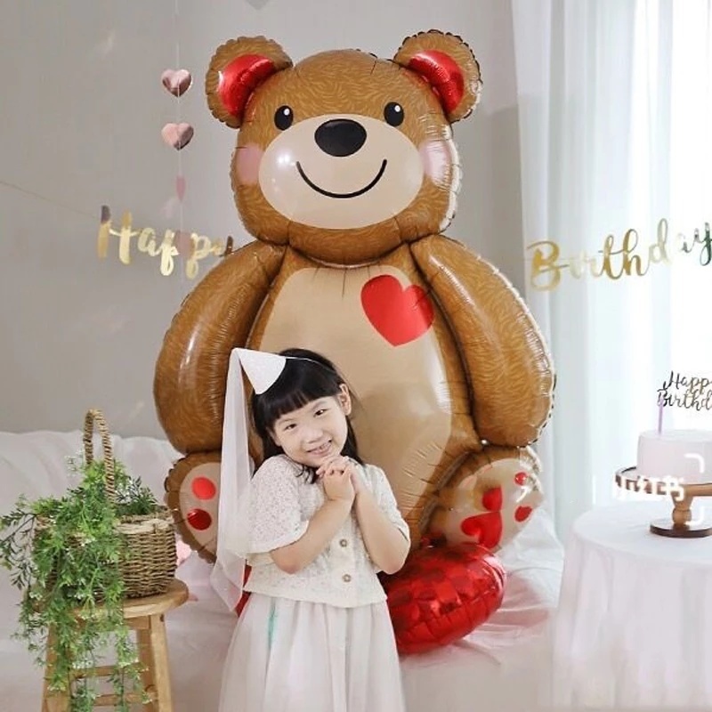 Bong Bóng Lá Nhôm Hình Trái Tim/Gấu Trang Trí Tiệc Sinh Nhật/Ngày Lễ Tình Nhân